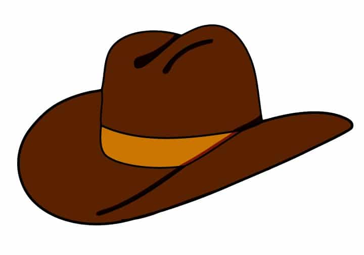 free cowboy clipart black and white