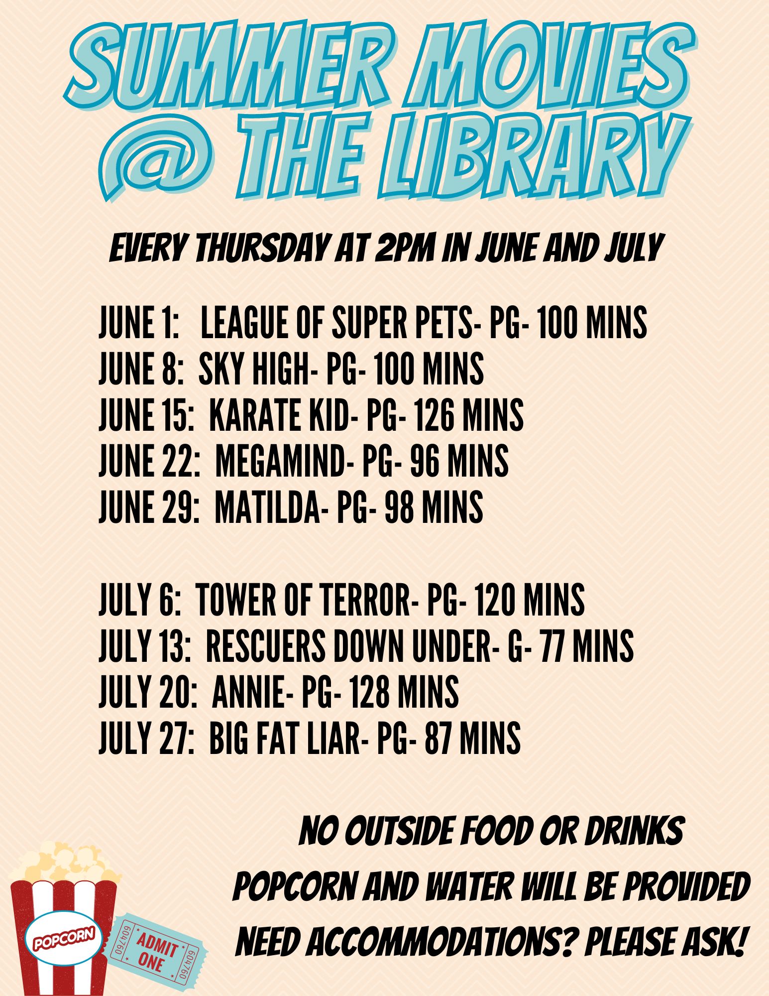 Summer Movies 2023 Valley Center Public Library